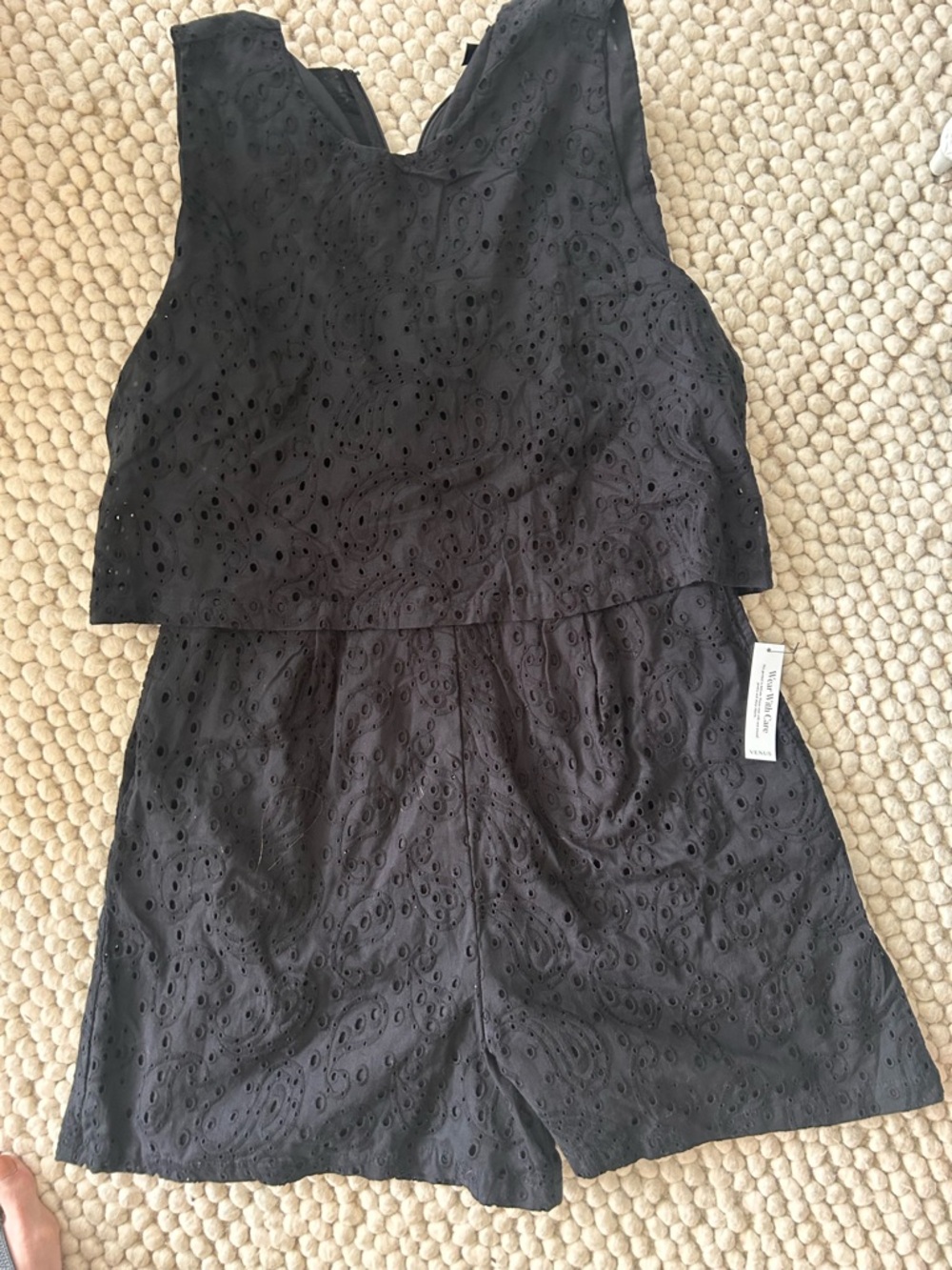 VENUS Black Eyelet Dress